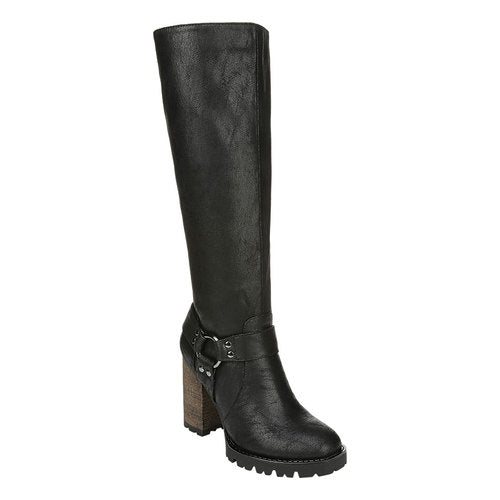 Bota feminina Harley de cano alto Carlos By Carlo Santana, preta, tamanho 5 M