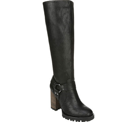 Bota feminina Harley de cano alto Carlos By Carlo Santana, preta, tamanho 5 M