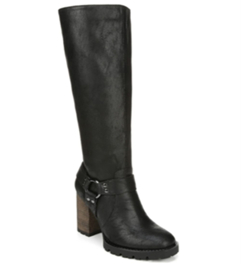 Bota feminina Harley de cano alto Carlos By Carlo Santana, preta, tamanho 5 M