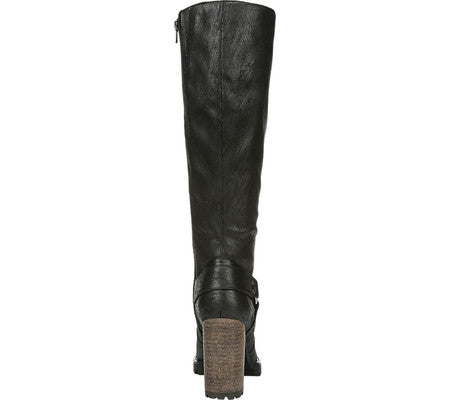 Bota feminina Harley de cano alto Carlos By Carlo Santana, preta, tamanho 5 M