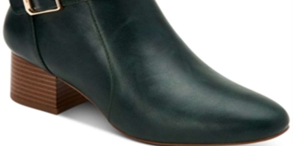 Botas femininas Charter Club Katiaa de couro sintético com fivela, verde, tamanho 9,5 M