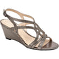 Sandálias femininas Charter Club Kelsah Metallic com detalhes prateados, tamanho 5,5 M