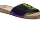 Sandálias femininas Fergalicious By Fergie com lantejoulas holográficas Miranda, pretas, tamanho 6 M