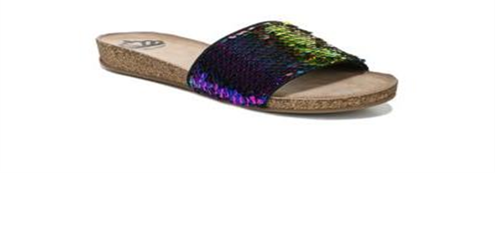 Sandálias femininas Fergalicious By Fergie com lantejoulas holográficas Miranda, pretas, tamanho 6 M