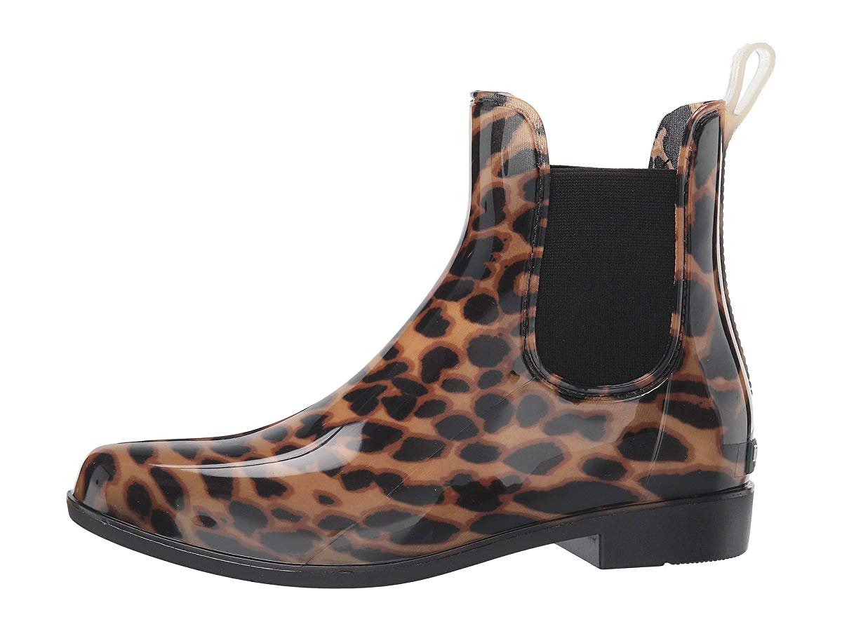 Botas de chuva Lauren Ralph Lauren Tally III com estampa de jaguatirica - pretas, tamanho 5 B
