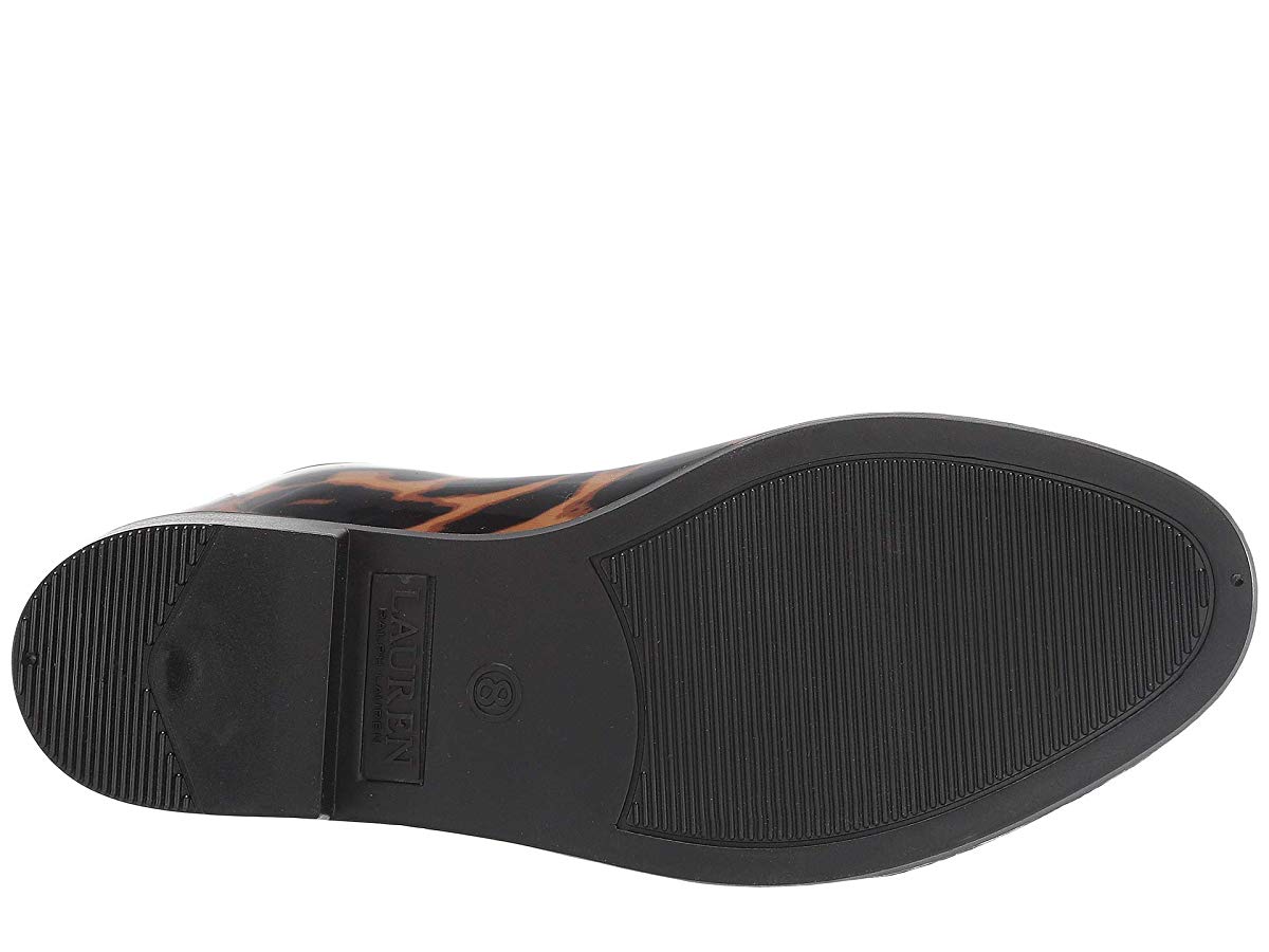 Botas de chuva Lauren Ralph Lauren Tally III com estampa de jaguatirica - pretas, tamanho 5 B