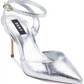 DKNY Jax Metallic Slingback Scarpin Feminino Prateado Tamanho 7,5M