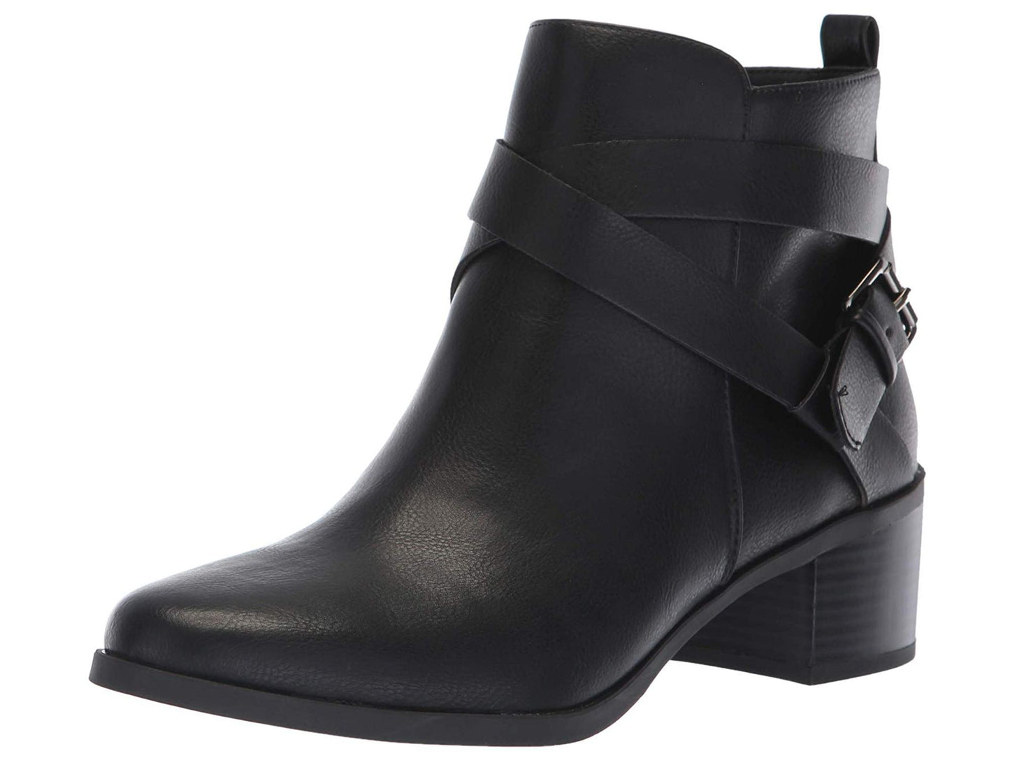 Sandálias femininas Anne Klein Javen Fabric com bico fechado, casuais, pretas, tamanho 10 M