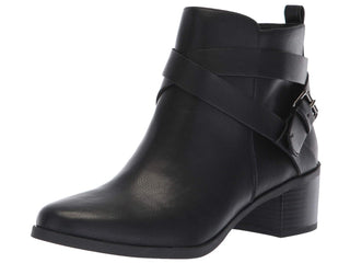 Sandálias femininas Anne Klein Javen Fabric com bico fechado, casuais, pretas, tamanho 10 M
