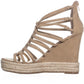 Sandálias femininas Carlos By Carlos Santana Camilla Wedge, marrom, tamanho 10 M