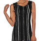 Blusa sem mangas com decote redondo e estampa Alfani feminina, preta, tamanho GG