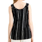 Blusa sem mangas com decote redondo e estampa Alfani feminina, preta, tamanho GG