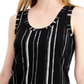 Blusa sem mangas com decote redondo e estampa Alfani feminina, preta, tamanho GG
