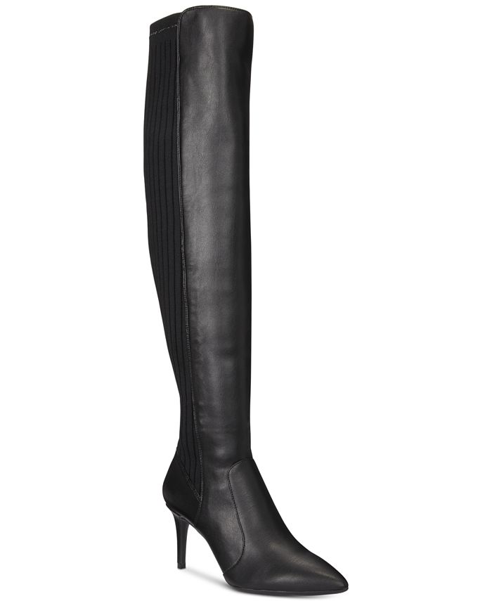 INC International Concepts Feminino Izetta Tecido Almond Toe Joelho Preto Tamanho 5.5