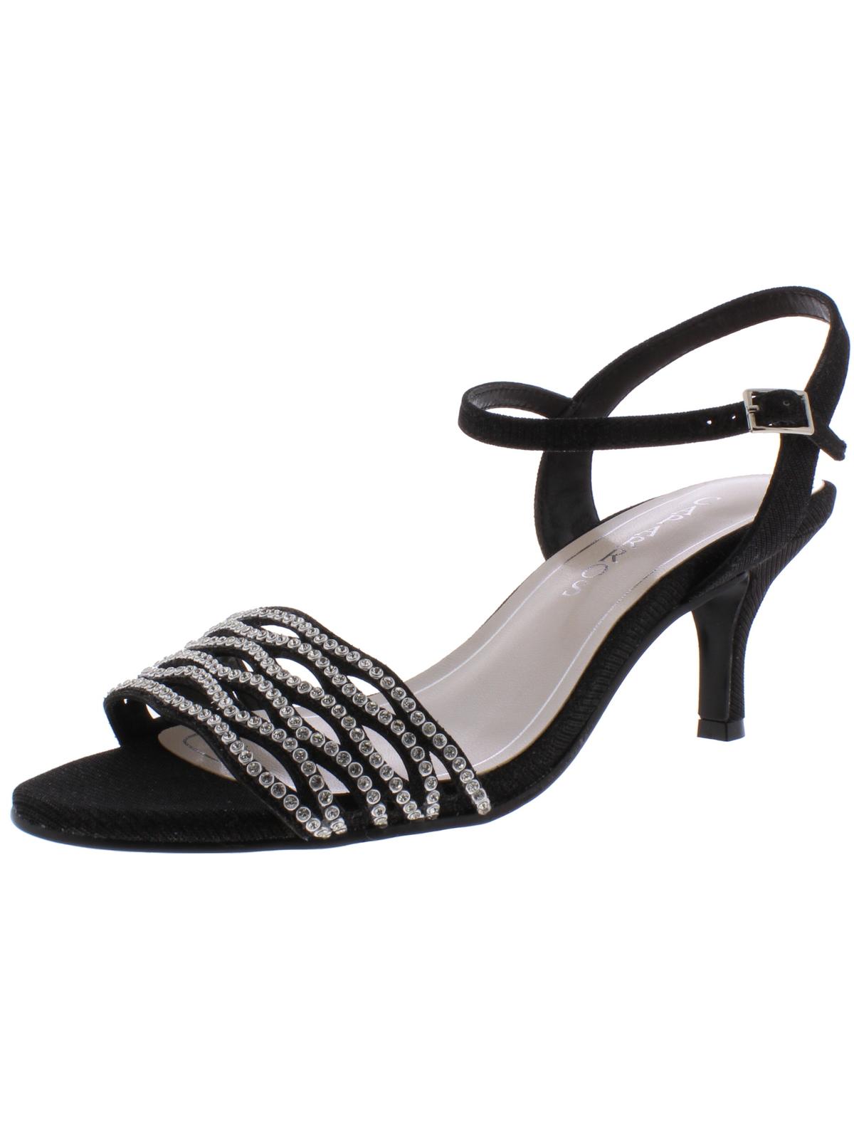 Sandálias femininas Caparros Quirin Suede com bico aberto e tira no tornozelo para ocasiões especiais, cinza, tamanho 8 M