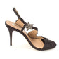 Sandálias femininas INC International Concepts Renita Fabric Open Toe Slingback para ocasiões especiais, pretas, tamanho 9,5M