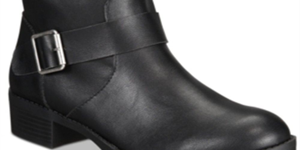Botas femininas com salto bloco Gianara e fivela acolchoada, tamanho 9,5 M, estilo Style &amp; Co