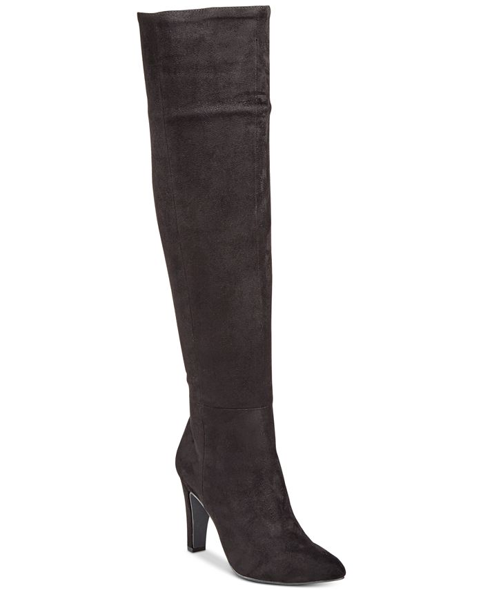 Botas Candice acima do joelho femininas Material Girl, pretas, tamanho 6,5 M