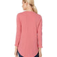 Camiseta feminina Lucky Brand Petites, decote redondo, estilo Lotus, rosa ardósia, tamanho grande