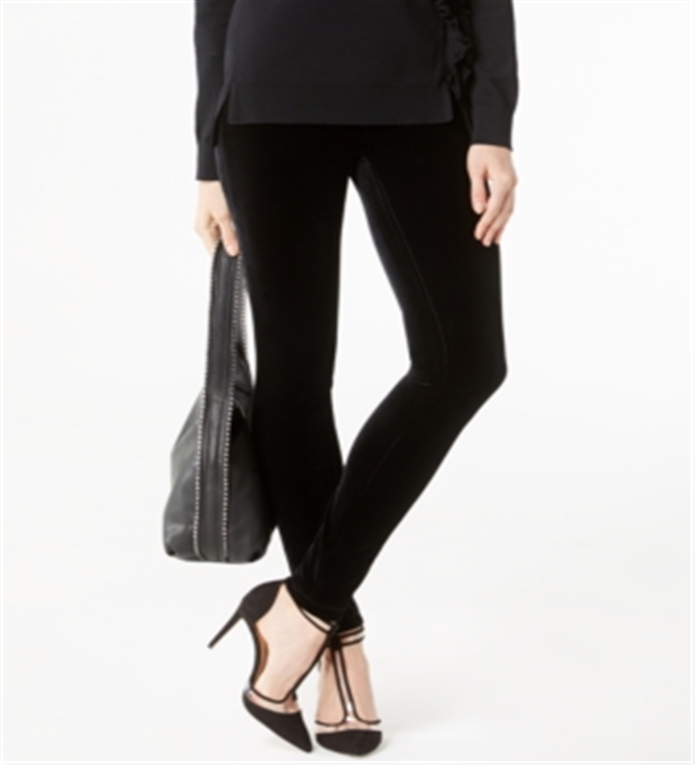 Calça skinny de veludo feminina INC Petite preta tamanho 0 P