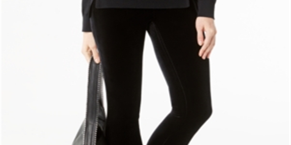 Calça skinny de veludo feminina INC Petite preta tamanho 0 P