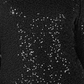 Blusa feminina INC com lantejoulas e manga 3/4, gola quadrada, preta, tamanho XS