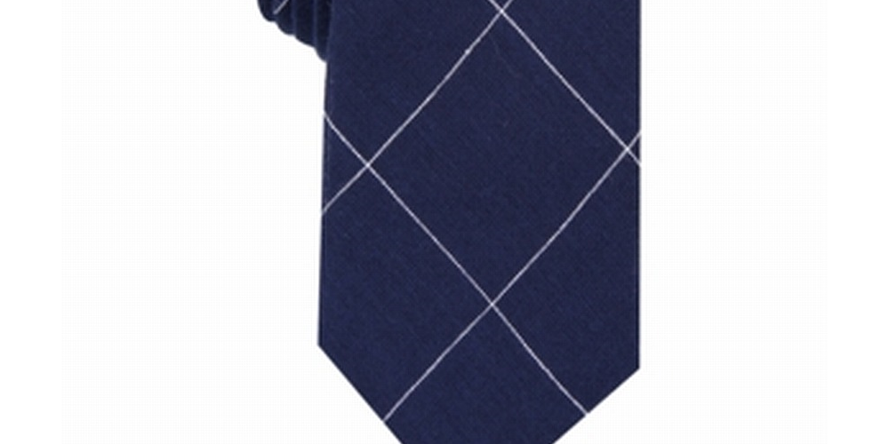 Gravata fina Ferrell Grid masculina original Penguin azul marinho tamanho único