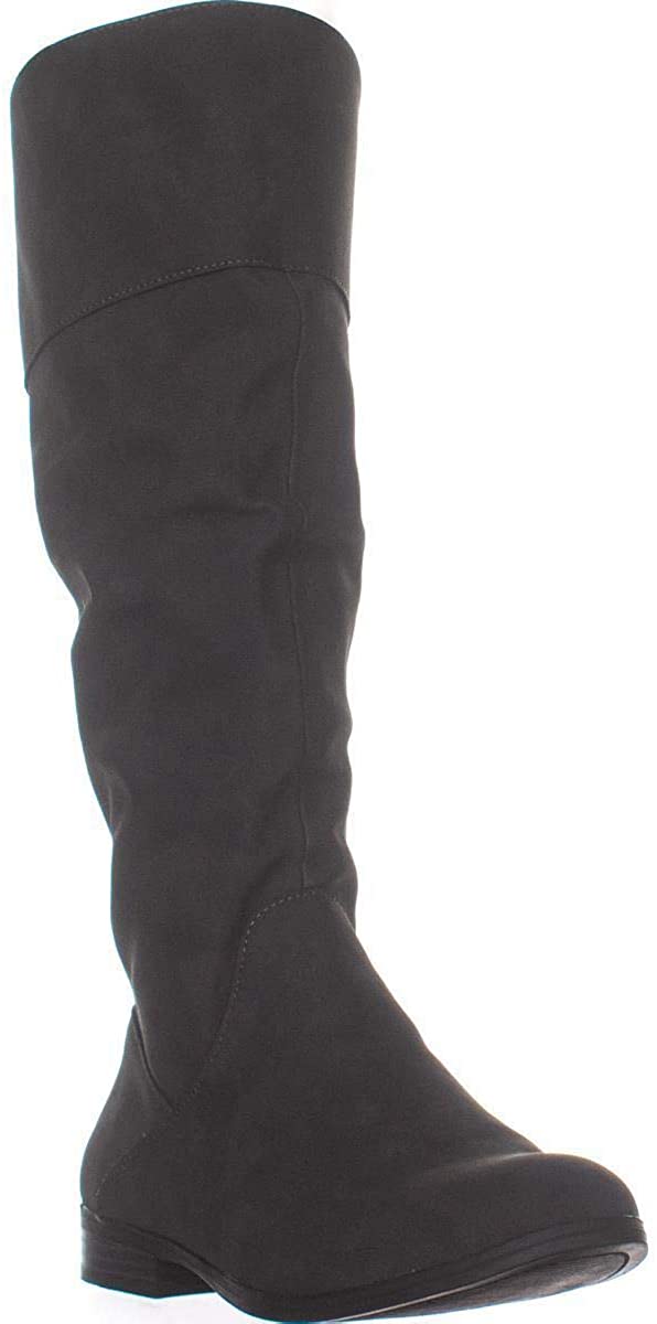 Botas femininas estilo &amp; co Kelimae bico redondo até o joelho, tamanho 5,5 M, cinza
