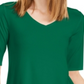 Túnica feminina Alfani com decote em V e alças finas, verde, tamanho X-S