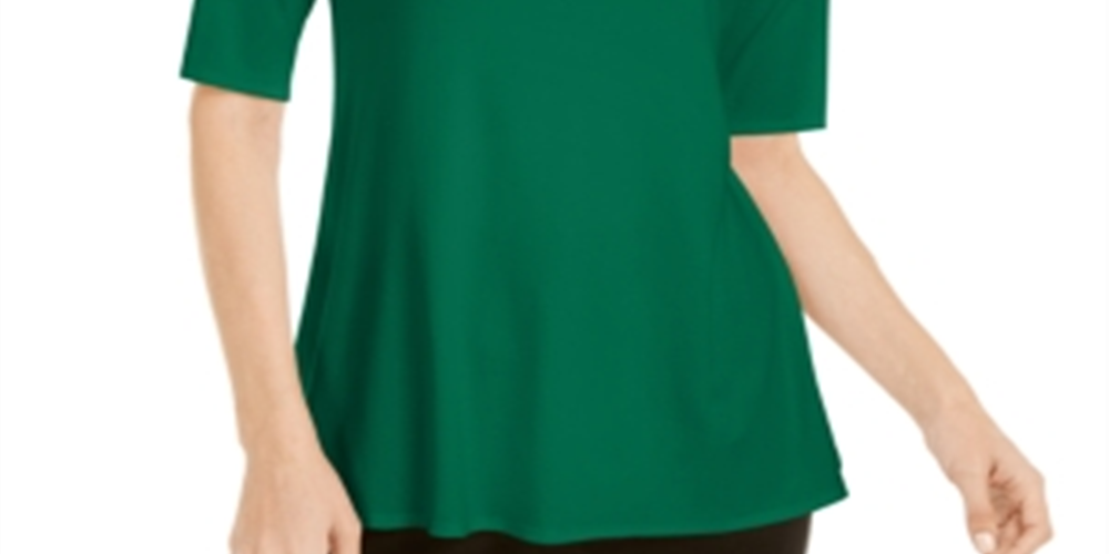Túnica feminina Alfani com decote em V e alças finas, verde, tamanho X-S