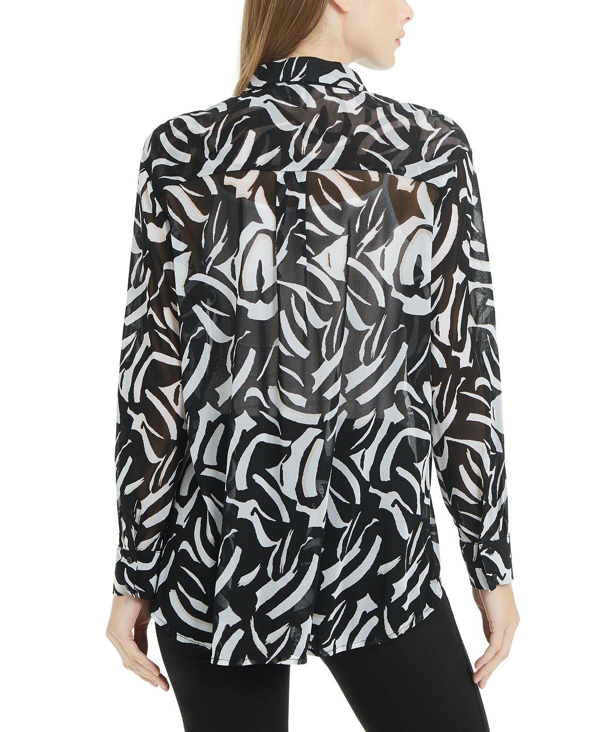 Blusa de malha estampada feminina Alfani, preta, tamanho grande