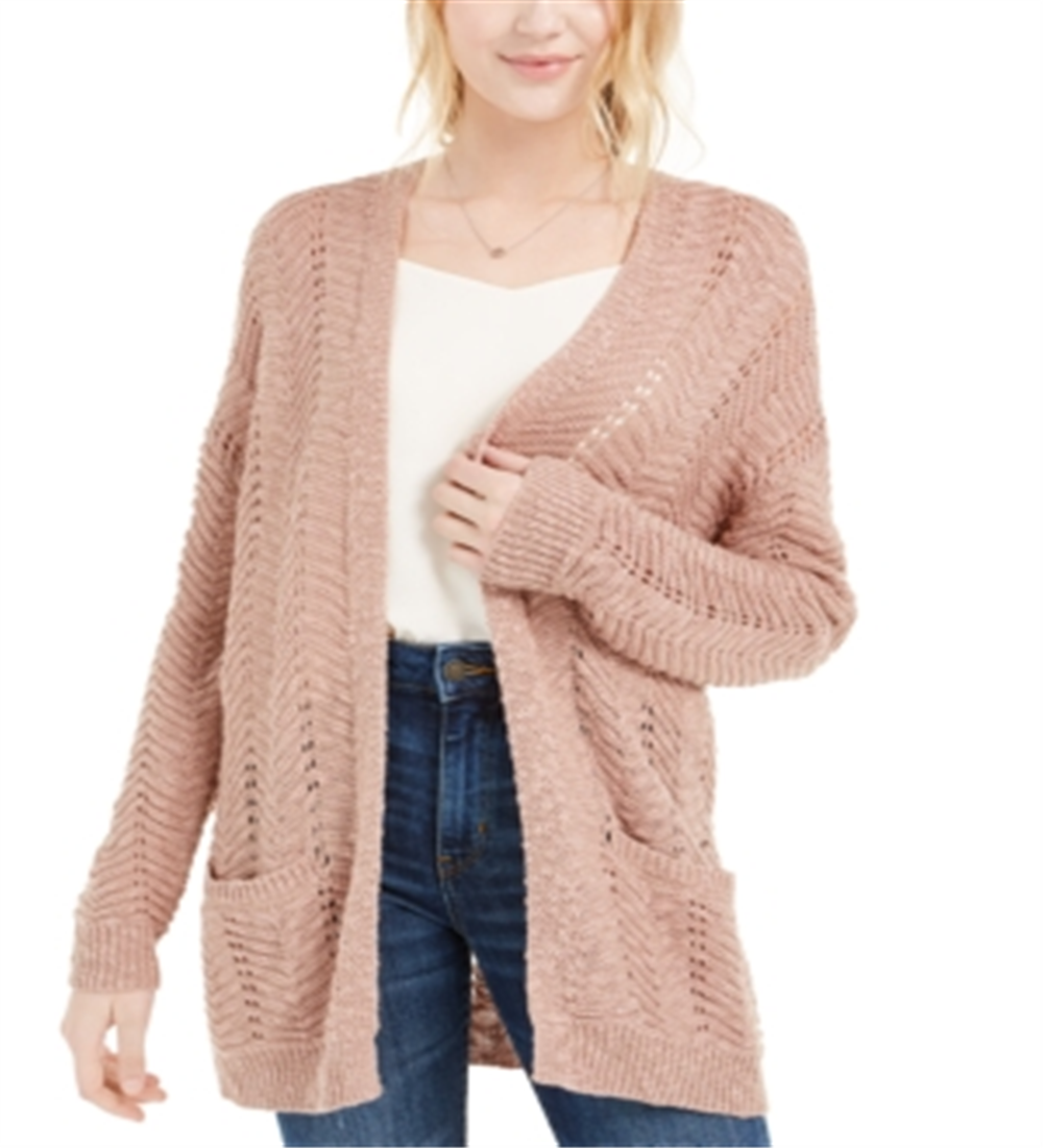 Cardigan longo texturizado Pink Rose Junior's tamanho grande