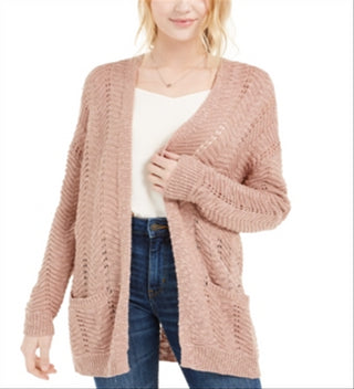 Cardigan longo texturizado Pink Rose Junior's tamanho grande