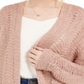 Cardigan longo texturizado Pink Rose Junior's tamanho grande