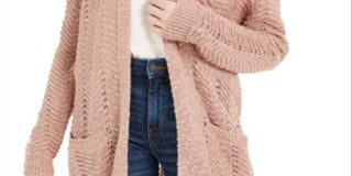 Cardigan longo texturizado Pink Rose Junior's tamanho grande