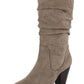 Botas Esprit Oliana de couro sintético, cano médio, largas, marrom, tamanho 11