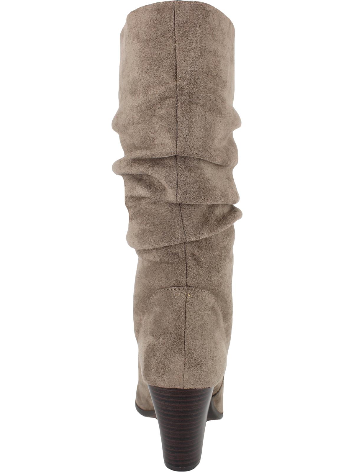 Botas Esprit Oliana de couro sintético, cano médio, largas, marrom, tamanho 11