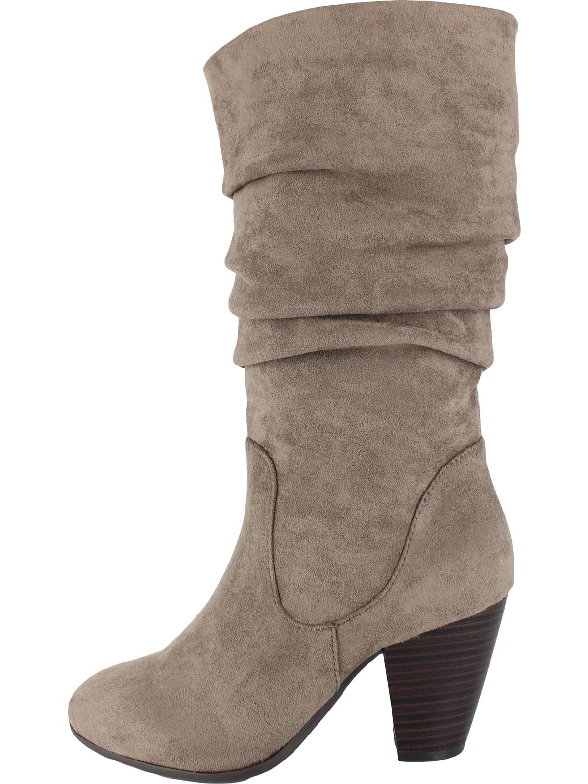 Botas Esprit Oliana de couro sintético, cano médio, largas, marrom, tamanho 11