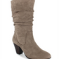 Botas Esprit Oliana de couro sintético, cano médio, largas, marrom, tamanho 11