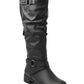 Botas de montaria femininas XOXO Maxfield Wide F Tall, pretas, tamanho 5,5