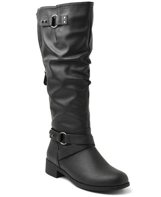Botas de montaria femininas XOXO Maxfield Wide F Tall, pretas, tamanho 5,5