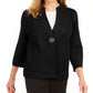 Cardigan feminino JM Collection com broche para festa de fim de ano, preto profundo, tamanho pequeno