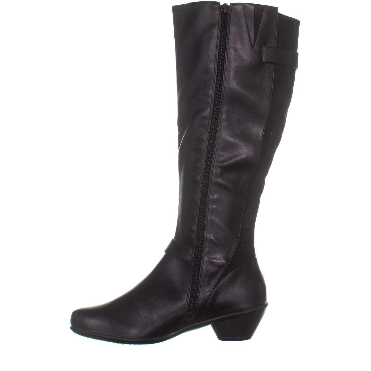 Karen Scott Botas femininas Ulee de bico fechado até o joelho, pretas, tamanho 5,5 m