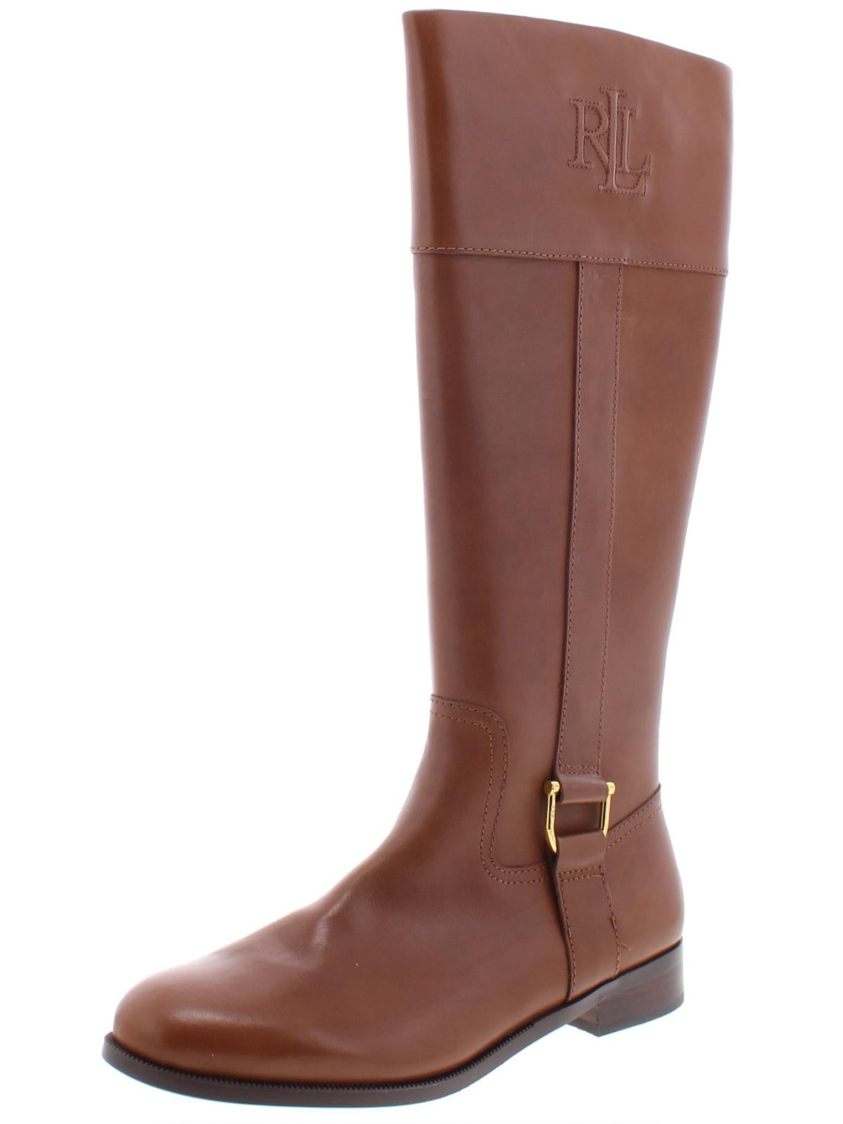 Botas de montaria altas de couro Bernadine femininas Ralph Lauren, marrom, tamanho 8,5 B