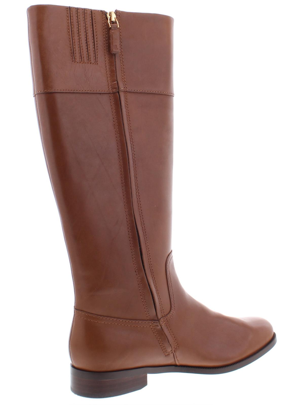 Botas de montaria altas de couro Bernadine femininas Ralph Lauren, marrom, tamanho 8,5 B
