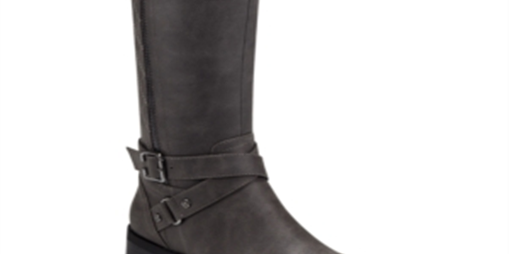 Botas de montaria altas Guss Haydin em couro sintético, tamanho 5 M, cinza