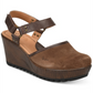 BOC Rina Leather Ankle Strap Wedge Heels Feminino Preto Tamanho 10 M