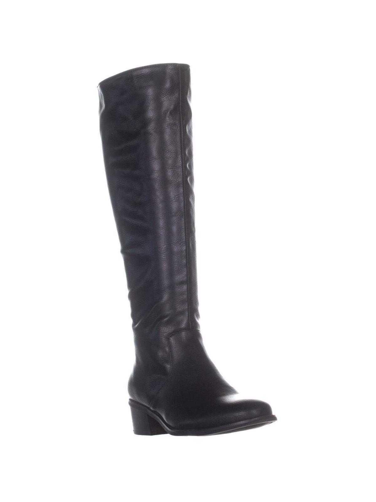 Botas femininas Bar III Vayla com zíper e salto alto, pretas, tamanho 11 M