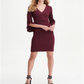 Vestido curto feminino DKNY com manga sino e decote em V, roxo, tamanho 16