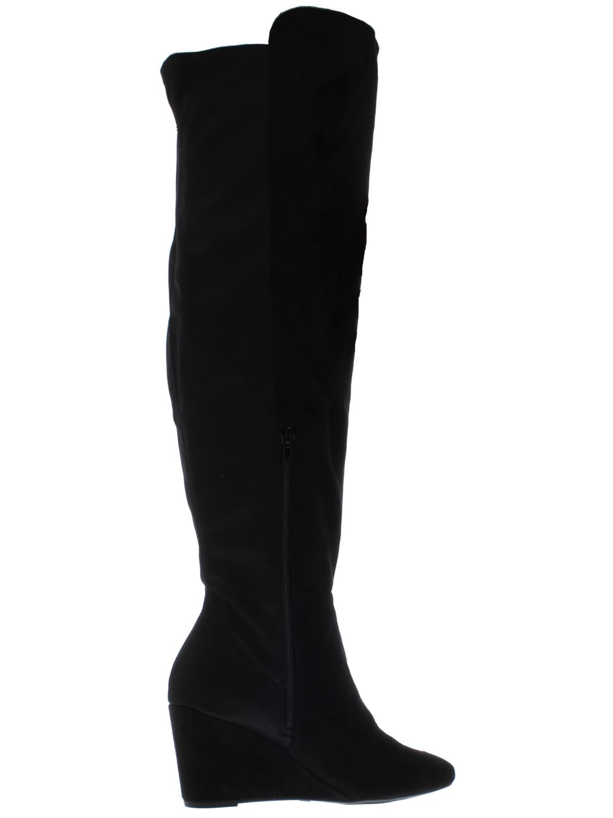 Botas de cano alto femininas Zigi Soho HEIDE de camurça sintética, pretas, tamanho 8,5 M